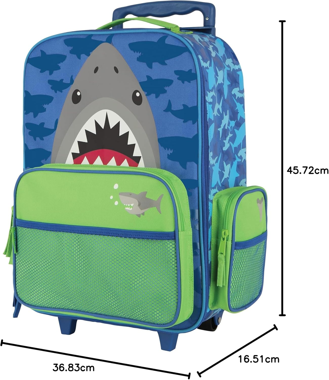 Stephen Joseph Boys' Classic Rolling Luggage, Shark, One Size image number 3