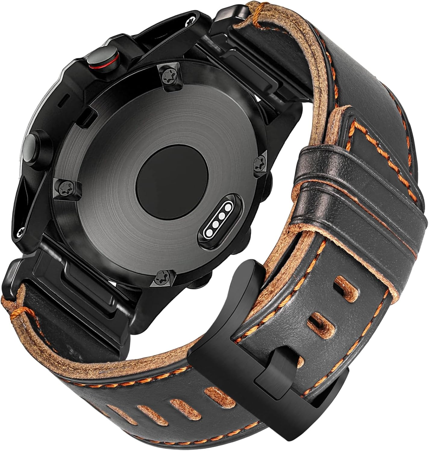 Hemsut H Compatible with Fenix 5 Band 22Mm Width Soft Horween Leather Watch Strap for Fenix 5 Plus/Fenix 6/Fenix 6 Pro/Fenix 7/Exip/Forerunner 935/945/Approach S60/Quatix 5&hellip;