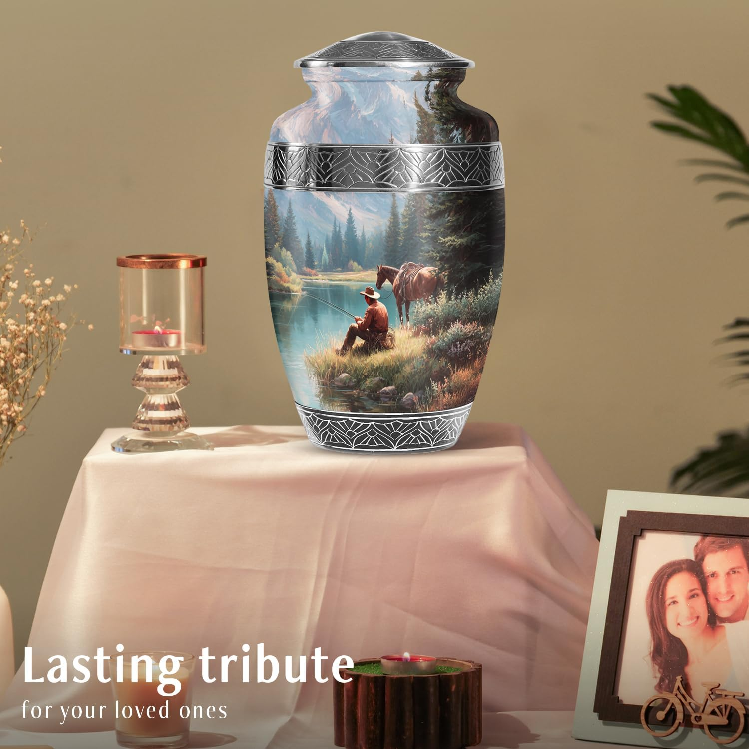 Cowboys Urns for Human Ashes Adult Female and Male, Decorative Cremation Urns for Human Ashes, (Classic Large, 10 Inch) image number 6