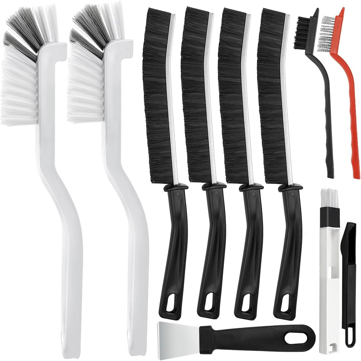 ZDZX 10Pcs Cleaning Brushes Set, Hard Bristle Crevice Cleaning Brush, Multifunctional Gap Cleaning Brush, Small Corner & Windows Brush, Cleaning Supplies for Groove Window Tracks Bathroom Kitchen image number 2