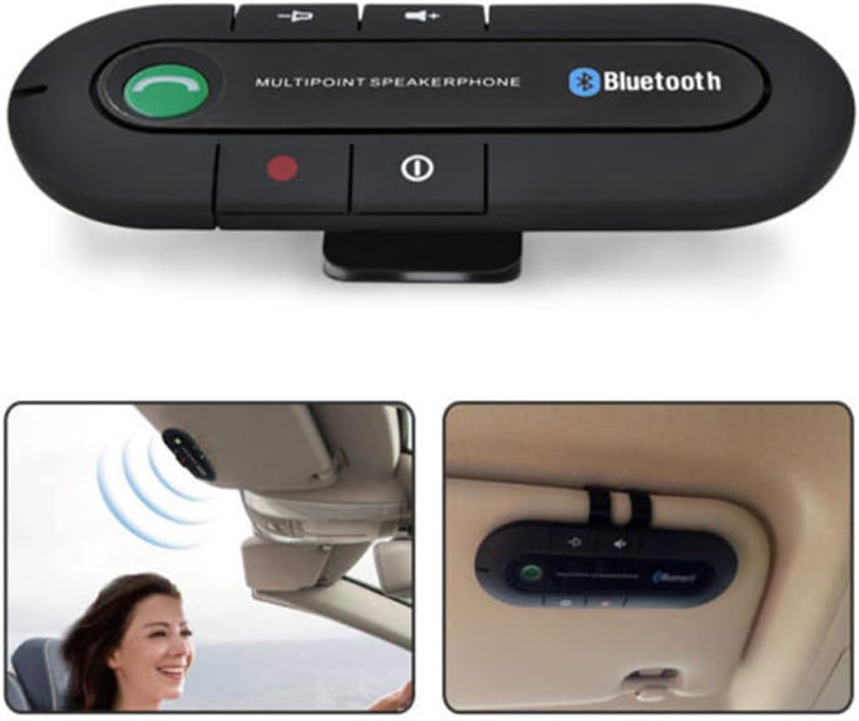 Handsfree Bluetooth Visor Speakerphone Car Kit for Smartphone Devices, Wireless Bluetooth Handsfree Speaker Phone, Built-In DSP Noise Suppression and Echo Cancellation image number 1