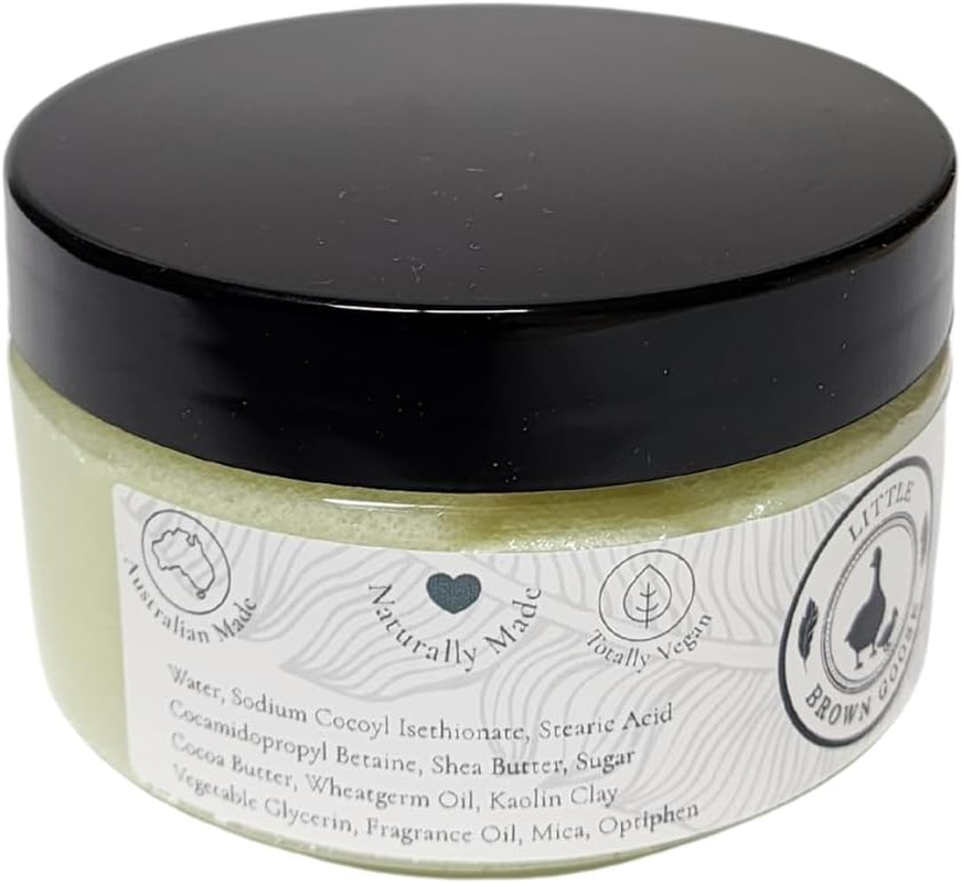 Little Brown Goose Raspberry and Vanilla Whipped Body Sugar Scrub 270G. 100% Vegan-Friendly, Natural Exfoliant Body Scrub for Smooth Skin, Non-Greasy, Mess-Free, Body Scrub Body Polish, Handmade in South Australia image number 5