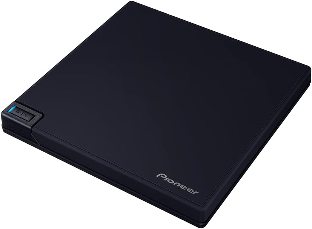 Pioneer (BDR-XD08MB-S) Windows 11 Compatible, Ultra HD, Blu-Ray, Supports UHDBD Playback, Matte Black, Clamshell Type Blu-Ray Drive, Portable with USB 3.2 Connection, External USB 3.2 Connection