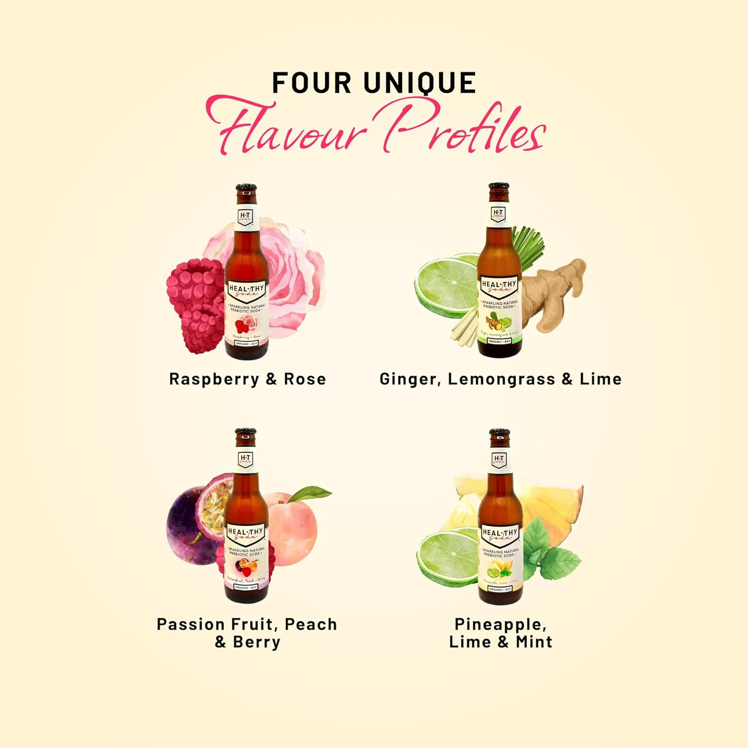 Heal Thy Soda, Passionfruit Peach & Berry, 12X200Ml &ndash; Naturally Flavoured Sparkling Soda, Zero Sugar, Low Calorie, Infused with Real Fruit & Apple Cider Vinegar Mother, No Artificial Flavours image number 6