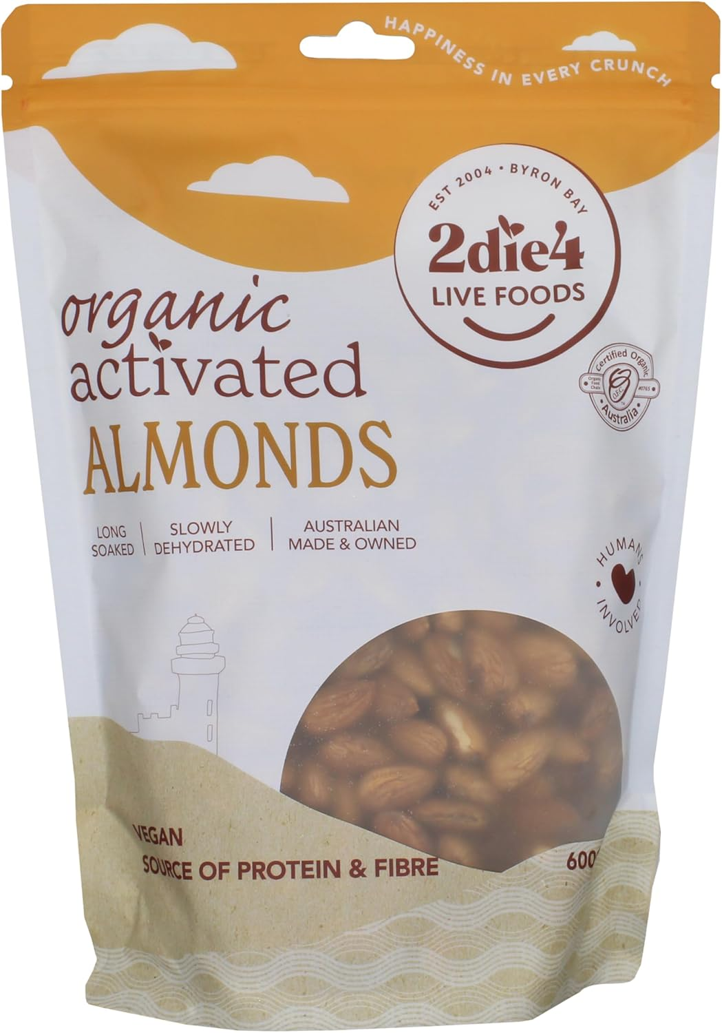 2Die4 Live Foods Activated Organic Almonds 600G image number 2