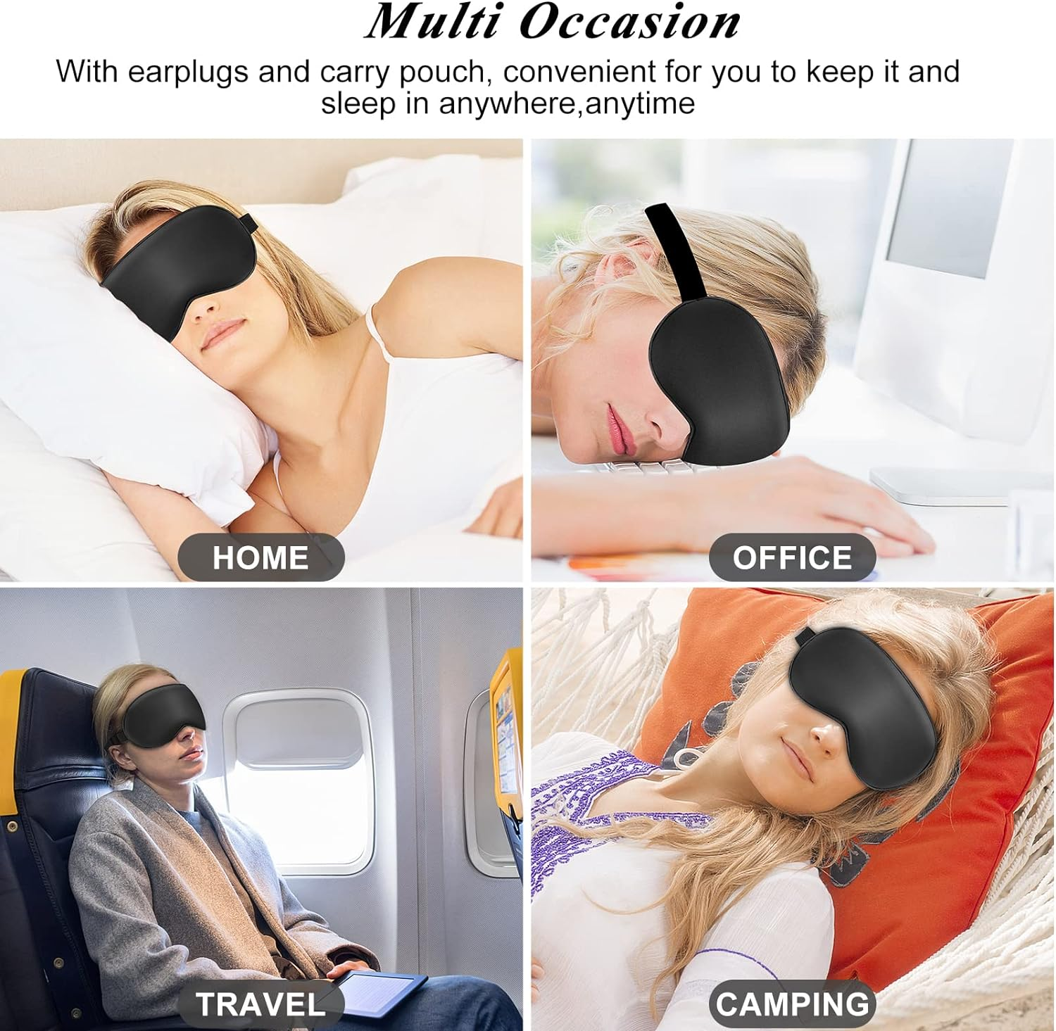 Cavoilu Eye Mask, Cooling Sleep Mask Gel Eye Mask for Sleeping, Reusable Black Silk Sleeping Mask for Travel, Gifts for Men Women image number 1