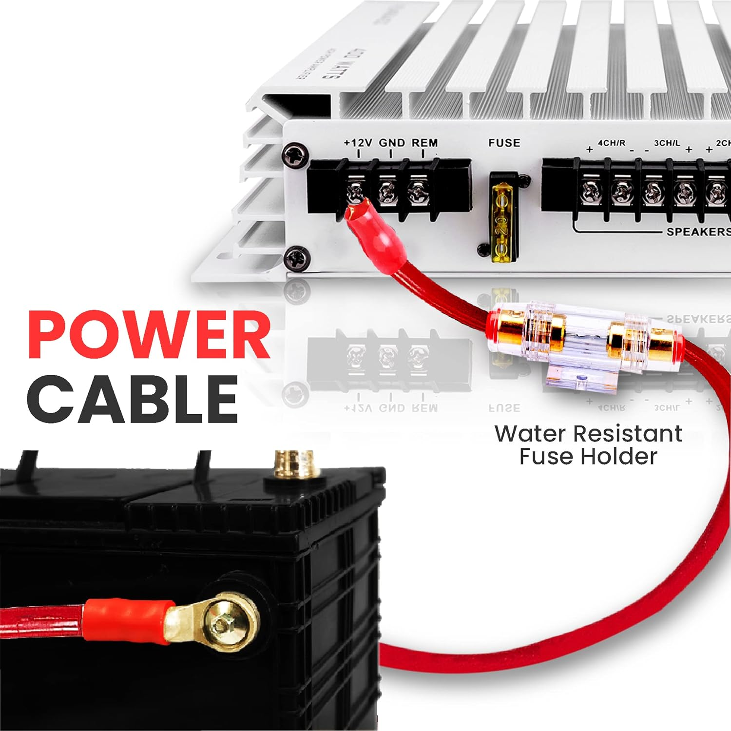PYLE PLMRAKT8 Marine Grade 8 Gauge Amplifier Installation Kit image number 1