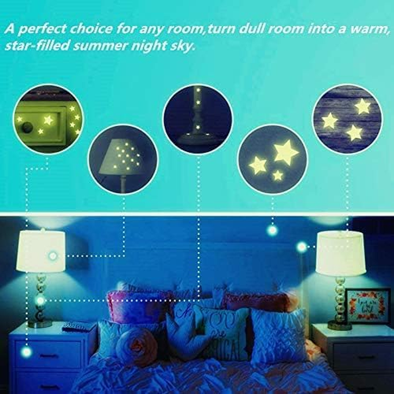 Aooyaoo Glow in the Dark Stars Wall Stickers, 3D Glowing Stars for Ceiling and Wall Decals, Perfect for Kids Bedding Room or Party Birthday Gift (606Pcs, Green) image number 2