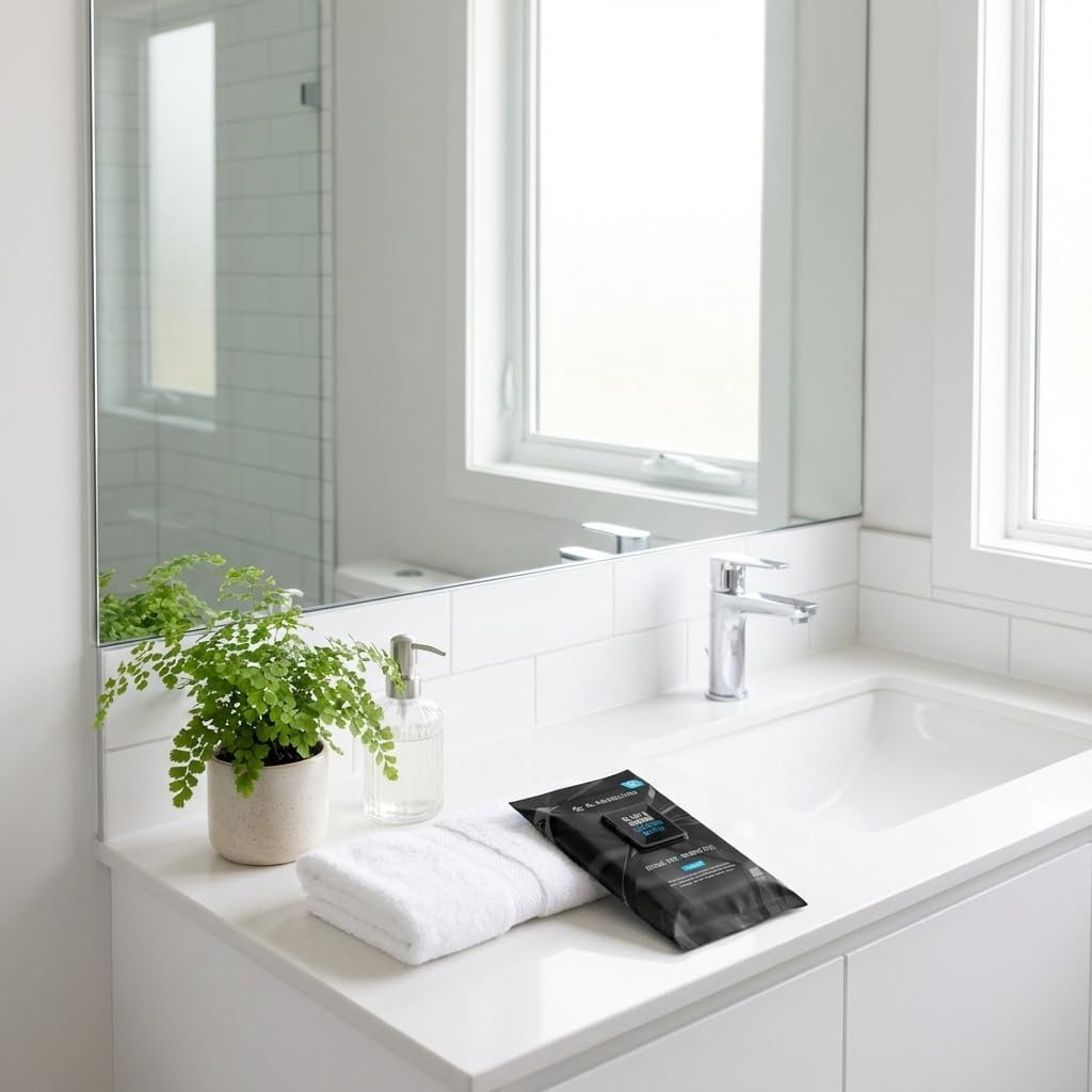 GLASSGUARD Glass & Mirror Cleaning Wipes &ndash; Pre-Moistened Streak-Free Wipes for Windows, Mirrors, Glass & Surfaces, Lint-Free & Quick Dry, Pack of 25 image number 1