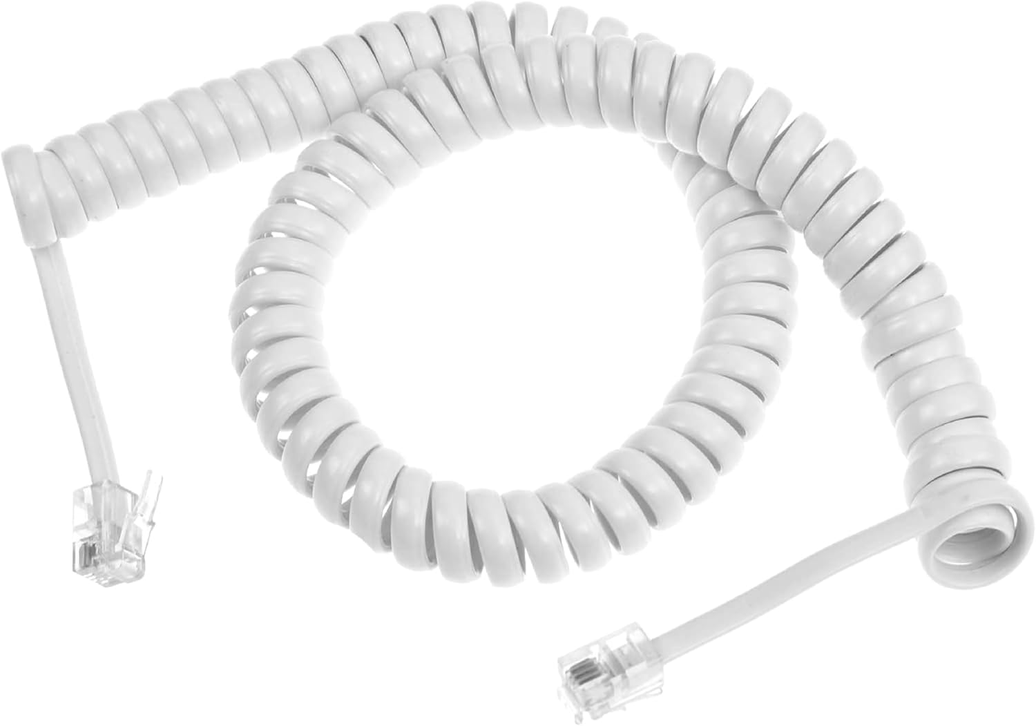 RJ11 4P4C Modular Telephone Handset Cable Receiver Coil Cord Wire Black 7 Ft