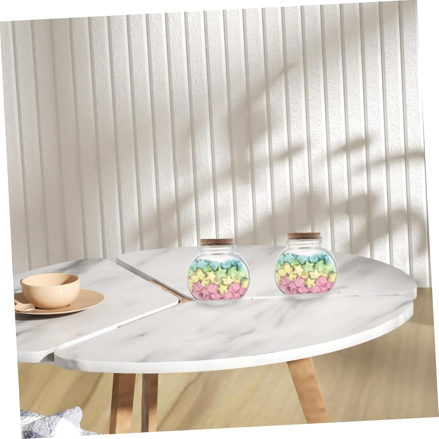 STOBAZA DIY Wishing Glass Bottle Wooden Cork Storage Jar for Creative Crafts Ideas and Home Decor image number 3