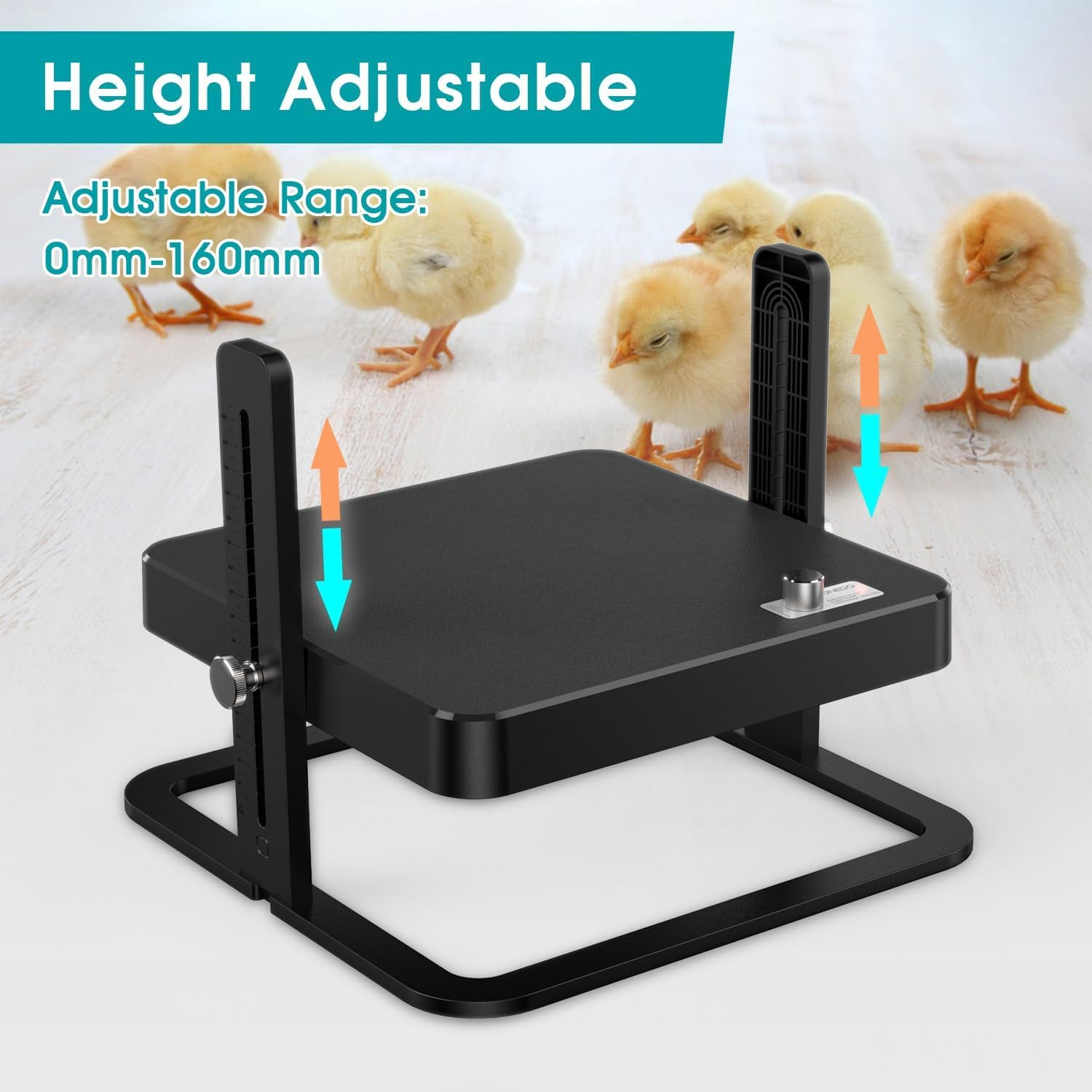 Upgraded Chicken Brooder Heating Plate with Adjustable Height & Angle, Thermostatic Control Chick Warmer Pad for Ducklings, Quail, and Birds (Temp-Adjust Brooder Heater) (Temp-Adjust) image number 4