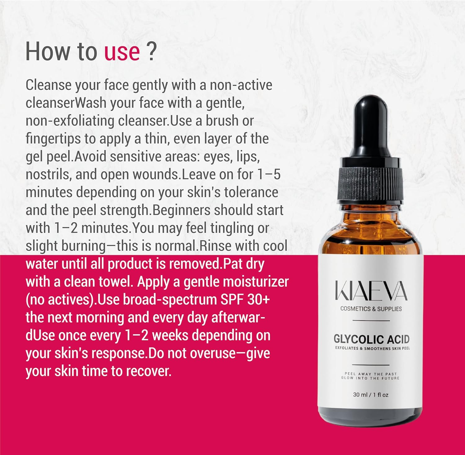 Glycolic Gel Peel 40% (Professional Skin Peel) - Enhanced with Retinol and Green Tea Extract 1FL.OZ/30ML image number 4