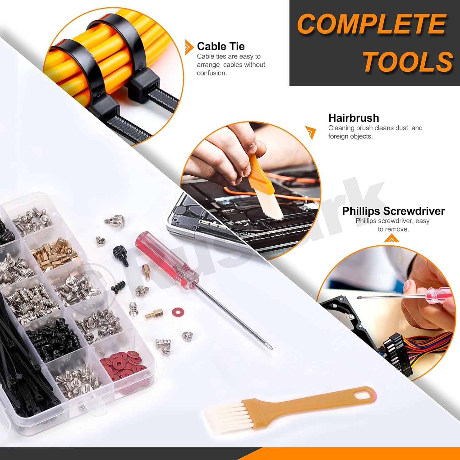 293Pcs Computer Screws Assortment Kit Motherboard Standoffs Screws Set PC Screws Kit for Universal Motherboard Hard Drive Computer Case Laptop Case Repair DIY Installation