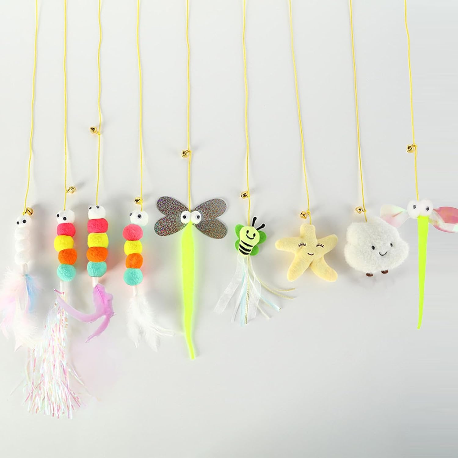 VPB 8Pack Cat Toys for Indoor Cats Adult Kitten,Door Hanging Interactive Cat Jumpy Toys with Bell and Feather Tail,Toys for Indoor Cat Kitten,No Batteries Required,Cat Enrichment Boredom Mouse Toy image number 6