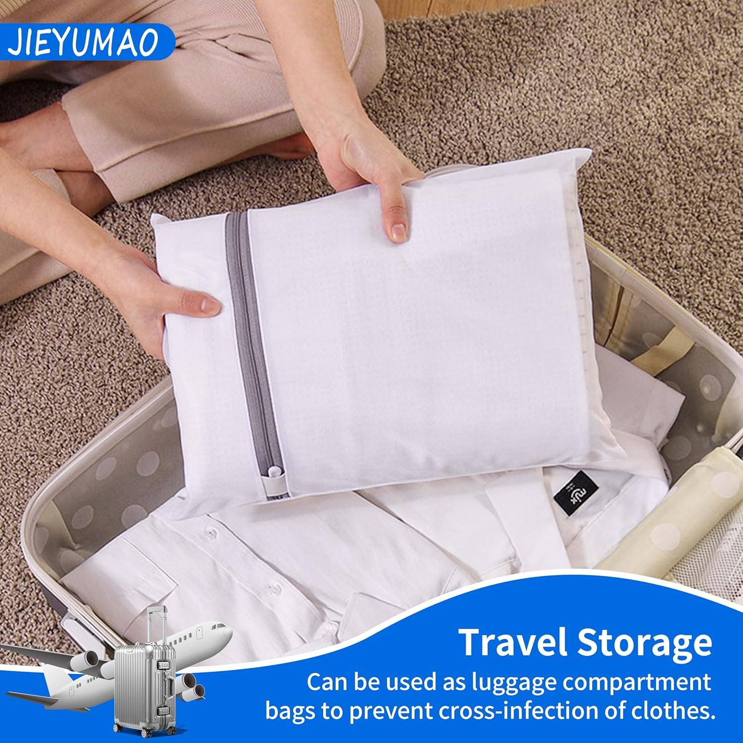 JIEYUMAO Mesh Laundry Bag, 10Pcs Honeycomb Mesh Laundry Bags, 5 Sizes Clothing Washing Bags for Washing Machine, Reusable Wash Bag Delicates Laundry Bags for Blouse Hosiery Underwear