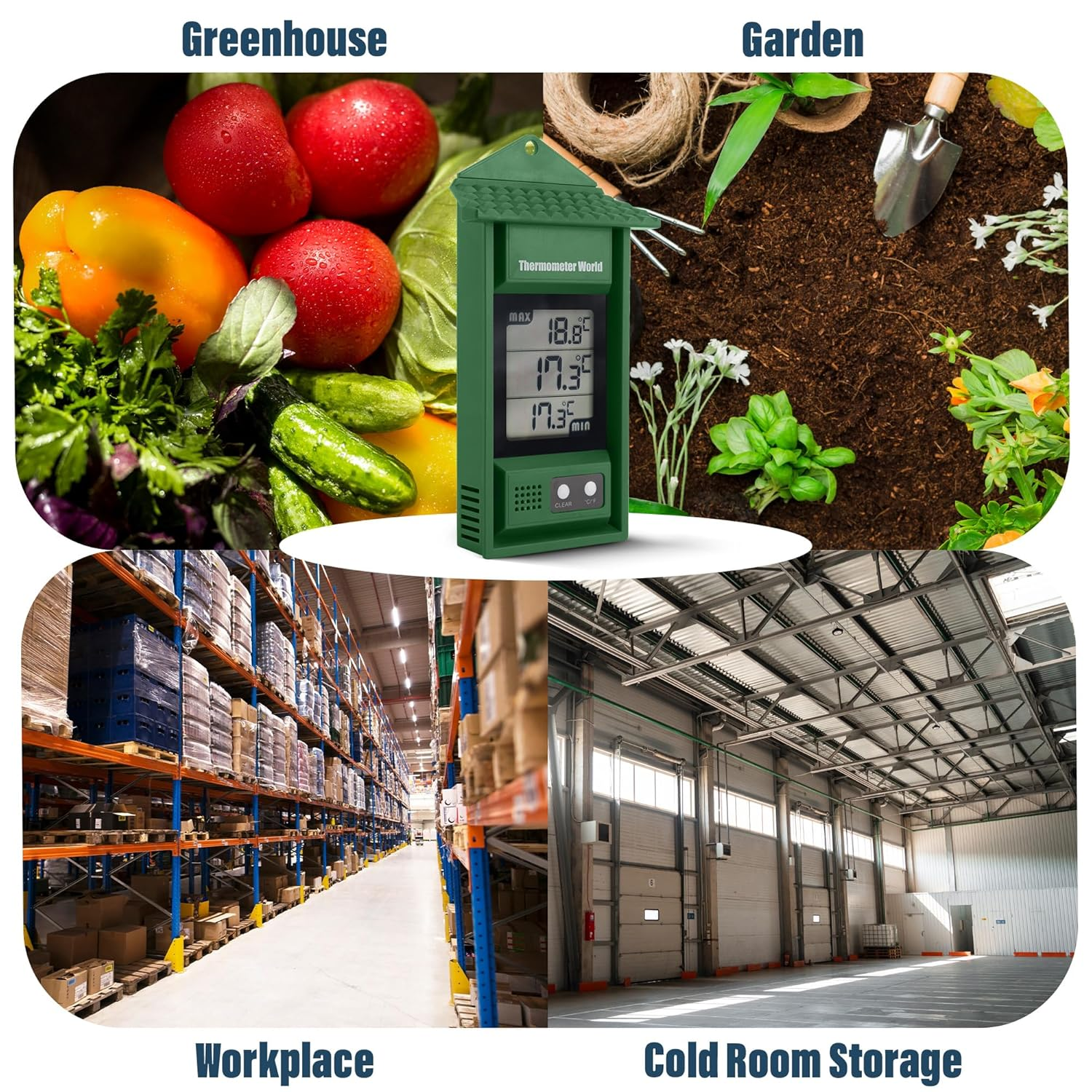 Max Min Thermometer Digital - Garden Greenhouse Room Growroom Conservatory Can Be Used Indoor or Outdoor image number 2