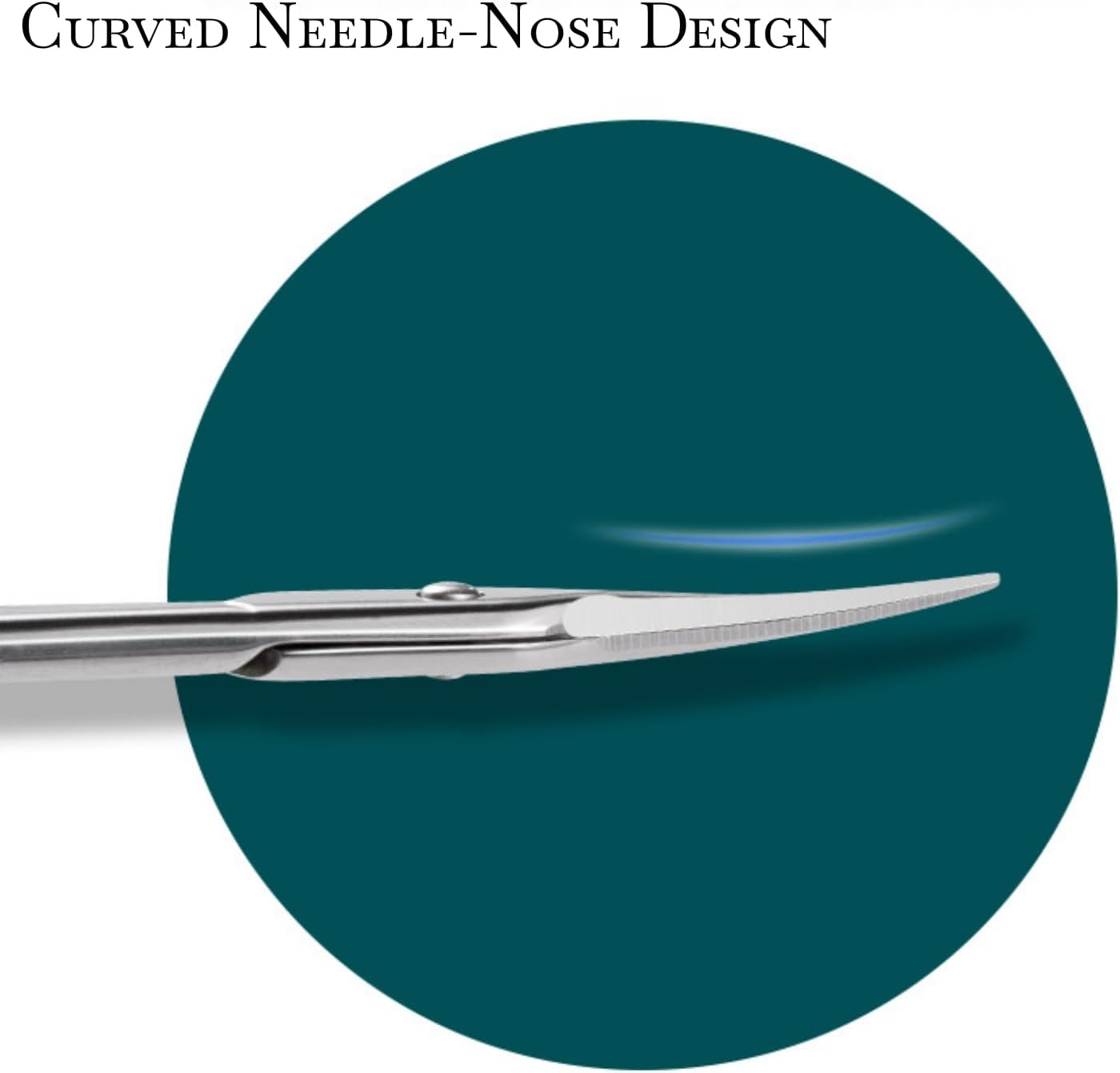 Suytvenxau Premium Manicure Scissors, Stainless Steel Cuticle Scissors & Eyebrow Scissors with Double-Sharpened Curved Blade, Multi-Purpose Eyebrow Kit for Nails, Eyelashes, Dry Skin, 3.76In (9.55Cm) image number 4