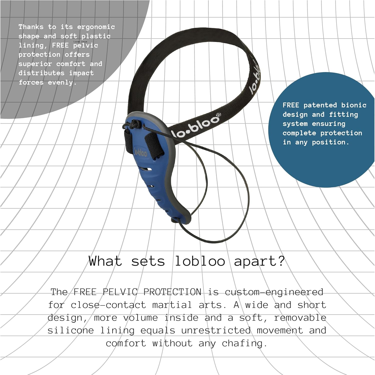 Lobloo Free Female Patented Athletic Pelvic Cup Protection for the Close-Up Sports and Stand up Activity like MMA, Grappling, BJJ, Krav MAGA, Horse Riding, MTB, BMX. One Size +9Yrs image number 1