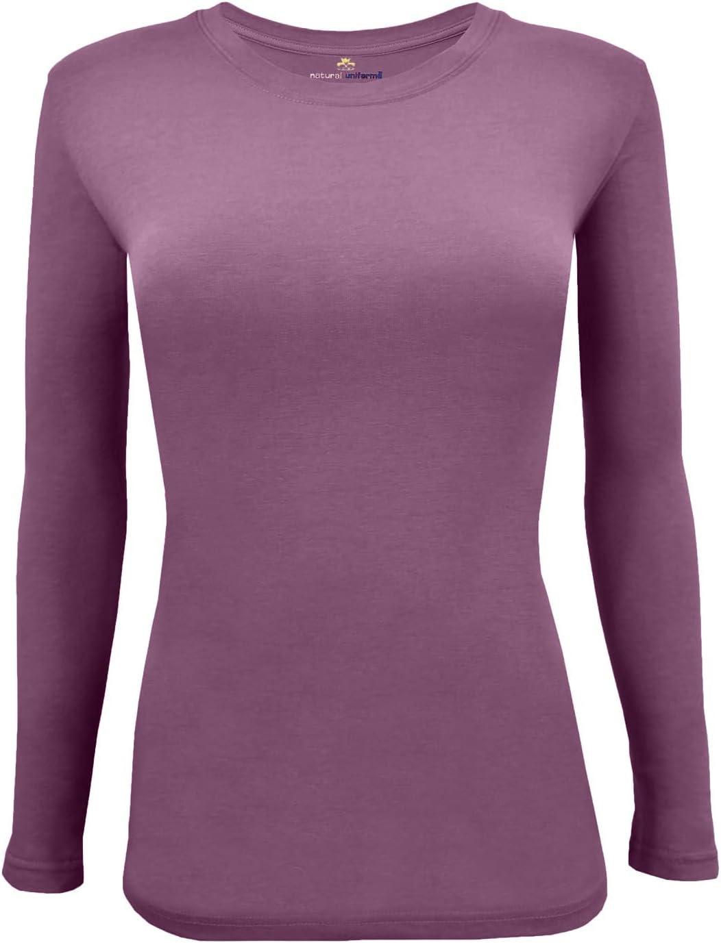 Natural Uniforms Women'S under Scrub Tee Crew Neck Long Sleeve