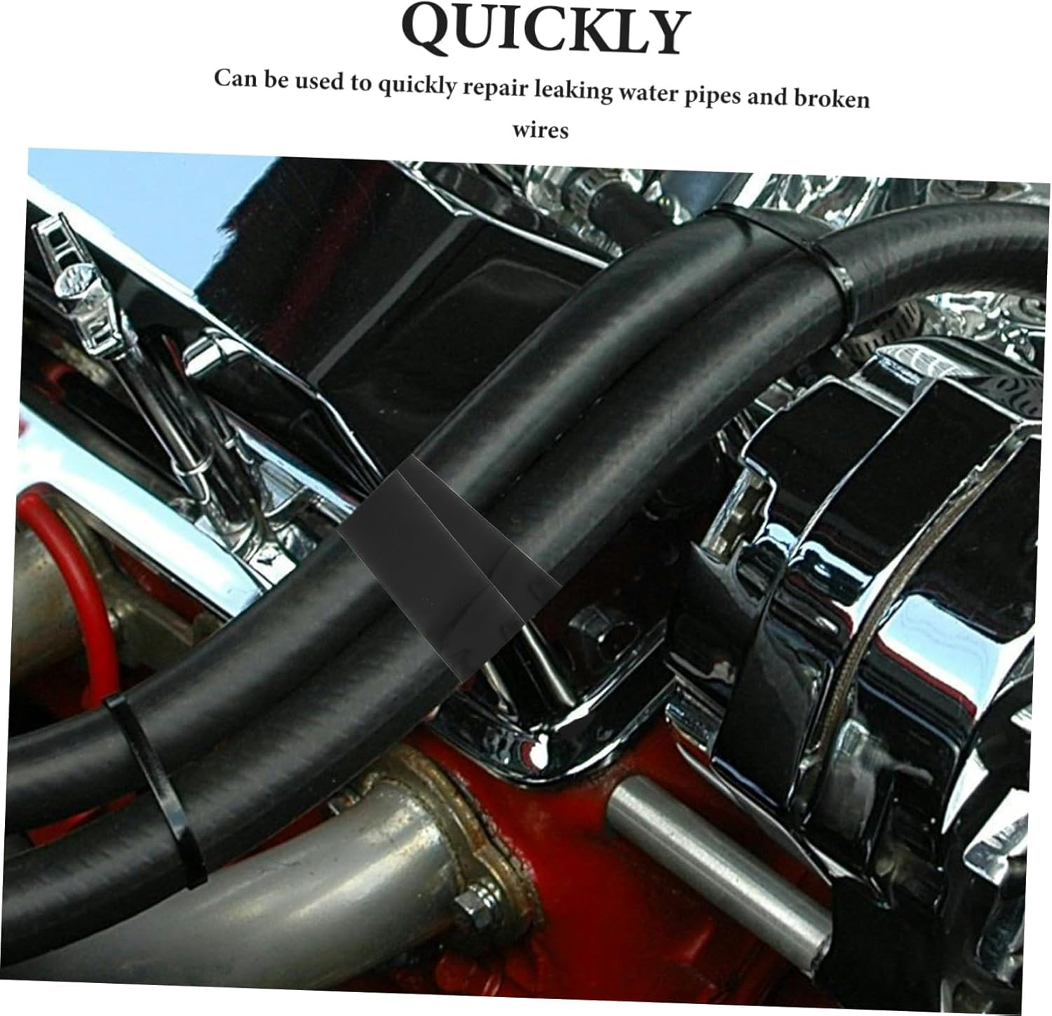 HOMSFOU 3Rolls Self-Adhesive Silicone Tape Heat Resistant Pipe Wire Repair Automotive Home Use image number 6