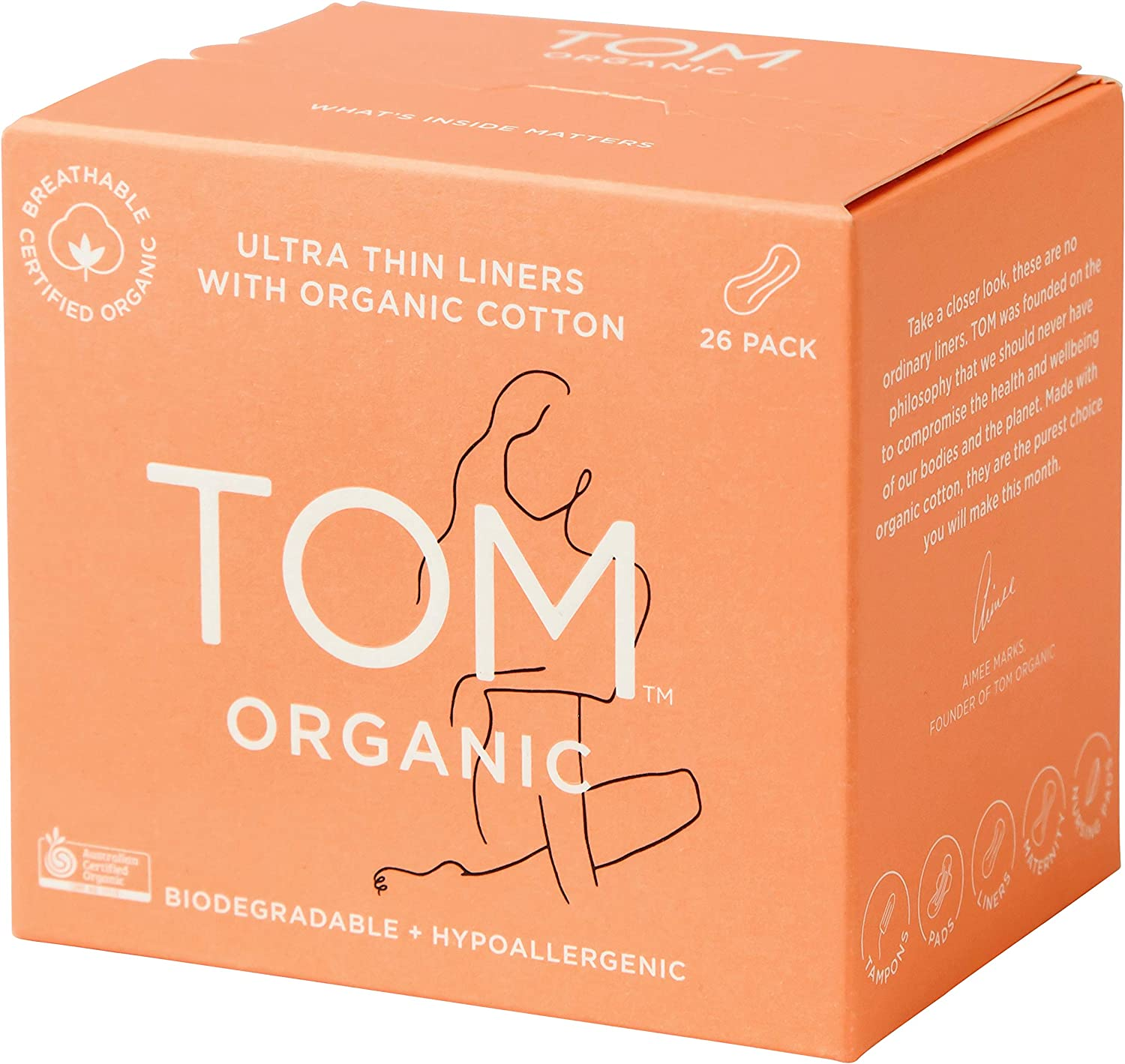TOM Organic Ultra Thin Panty Liners, 26 Count image number 2