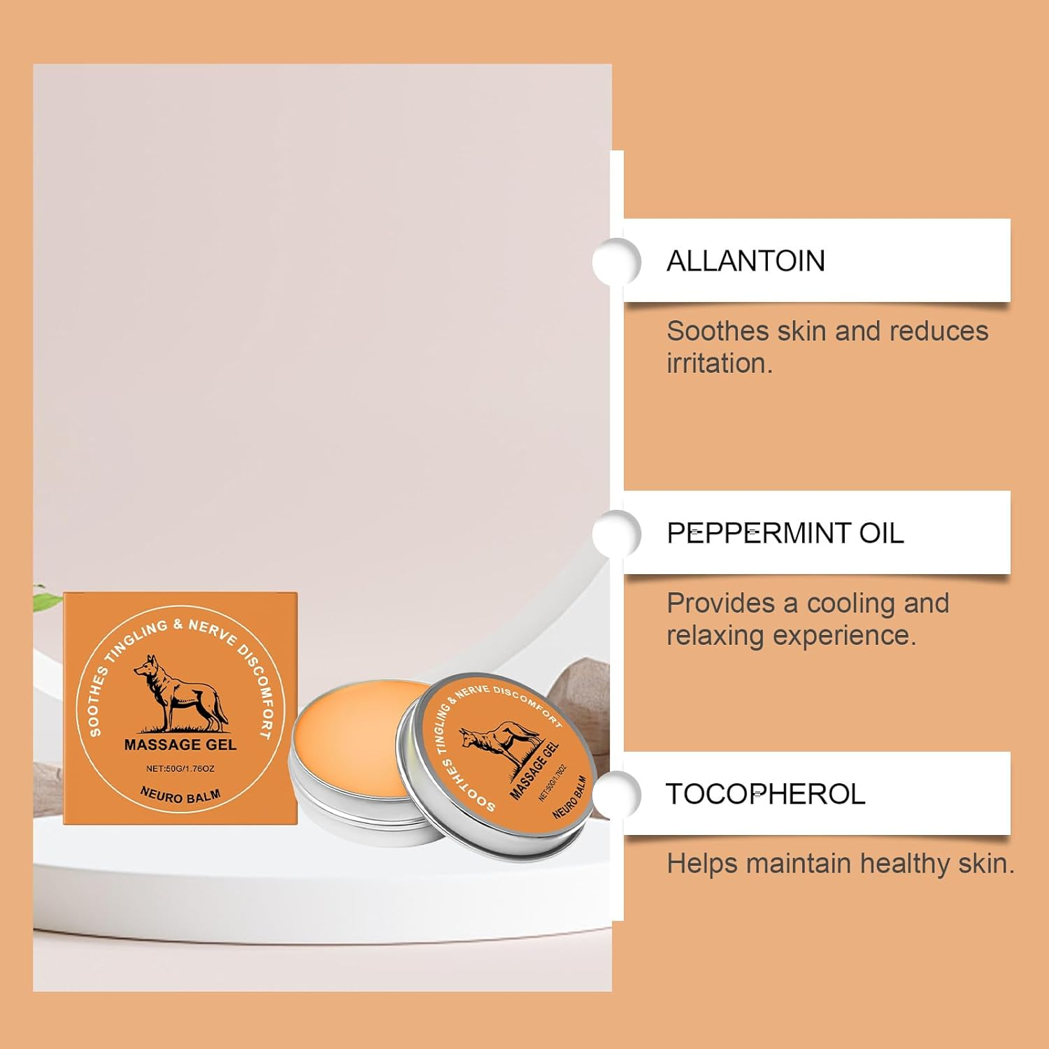 Neuro Balm, Herbal Cooling Ointment for Daily Body Comfort & Care, Long-Lasting Soothing Relaxation, for Knee/Elbow/Shoulder/Back/Neck, Massage Body Gel (1Pcs) - 12Pcs image number 3