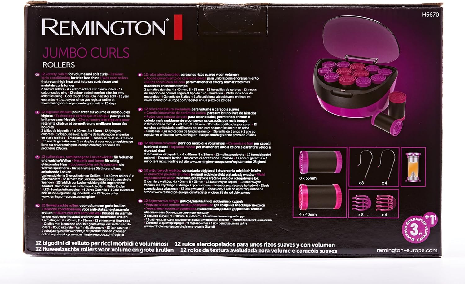 Remington H5670 Jumbo Rollers (Pink) image number 4