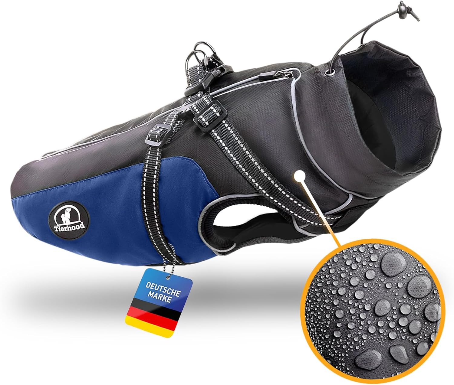 TIERHOOD - Waterproof Dog Raincoat [Includes Harness] &ndash; Dog Raincoat &ndash; [Includes Reflectors] &ndash; Rain Jacket Dog &ndash; Dog Coat Rain Coat &ndash; Raincoat for Dogs &ndash; Dog Raincoat Waterproof