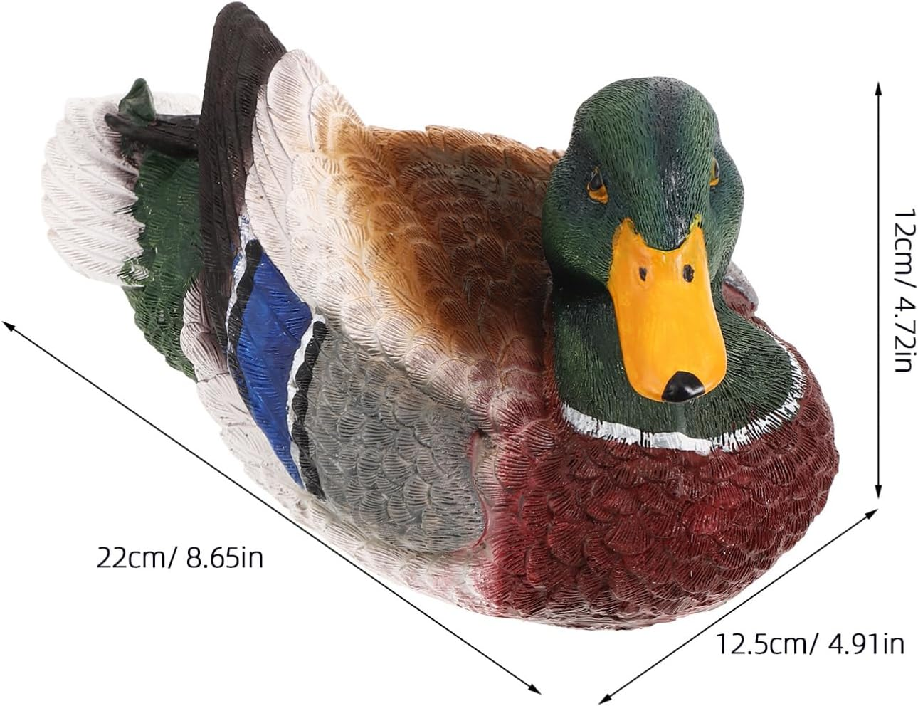 Milisten Garden Duck Statue Feathered Duck Figurine Floating Animal Sculpture Model for Patio Lawn Pond Fish Tank Aquarium Decoration image number 5