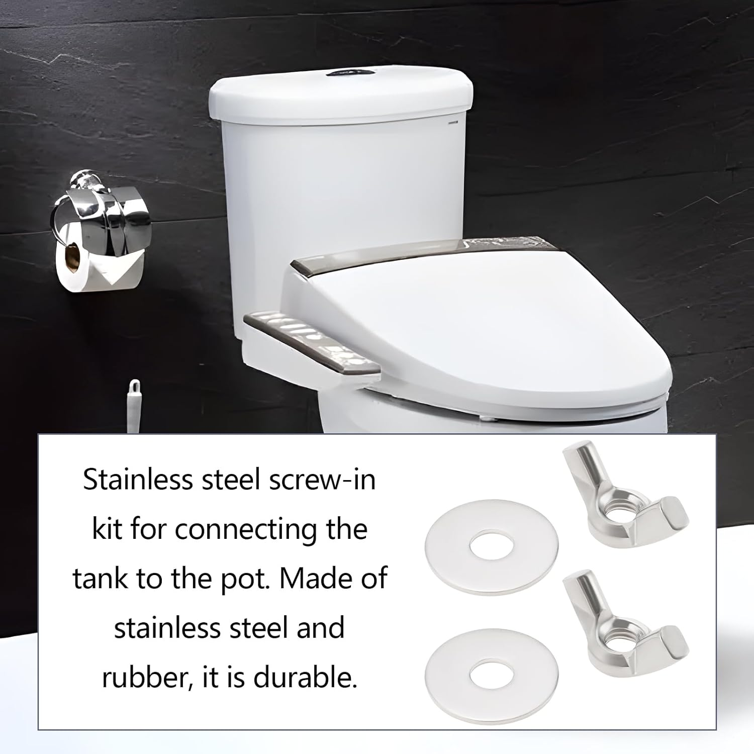 2 Sets M6 Bolt Rubber Dome Foam Washer Set Toilet Cistern Seal Kit Toilet Seat Universal Hhinge Accessories Toilet Seat Gasket Nut Fasteners image number 2