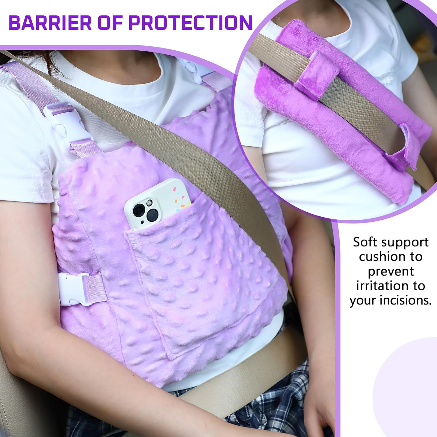 Geelin Post Mastectomy Pillow, Breast Surgery Lumpectomy Recovery Supplies, Post Mastectomy Essentials, Breast Reduction Pillow Recovery Belt Protection Surgery Gift image number 3