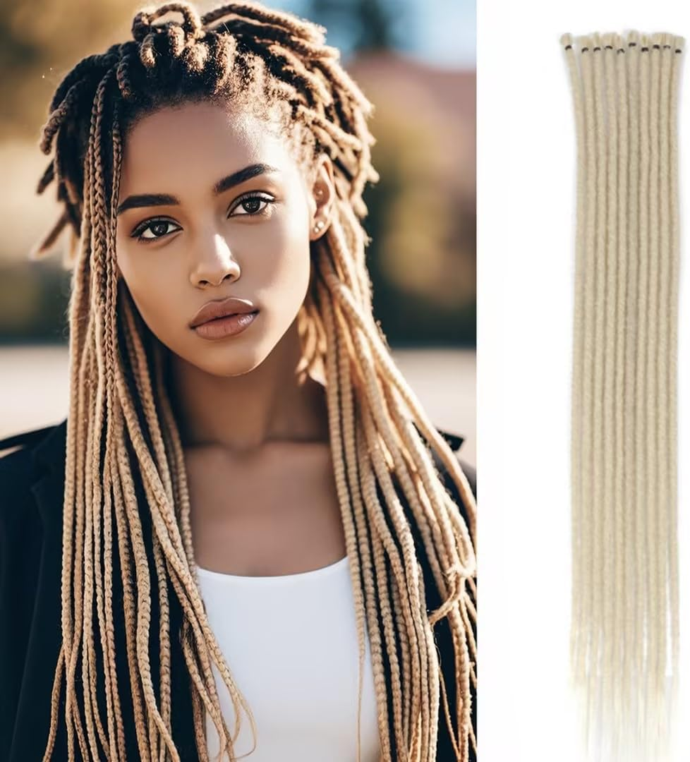 24 Inch Dreadlocks Extensions, Synthetic Hair for Braiding, 15 Strands Handmade Synthetic Wig Dreadlocks, Reggae Crochet Braided Dread Extensions, Hair Extensions for Women image number 1