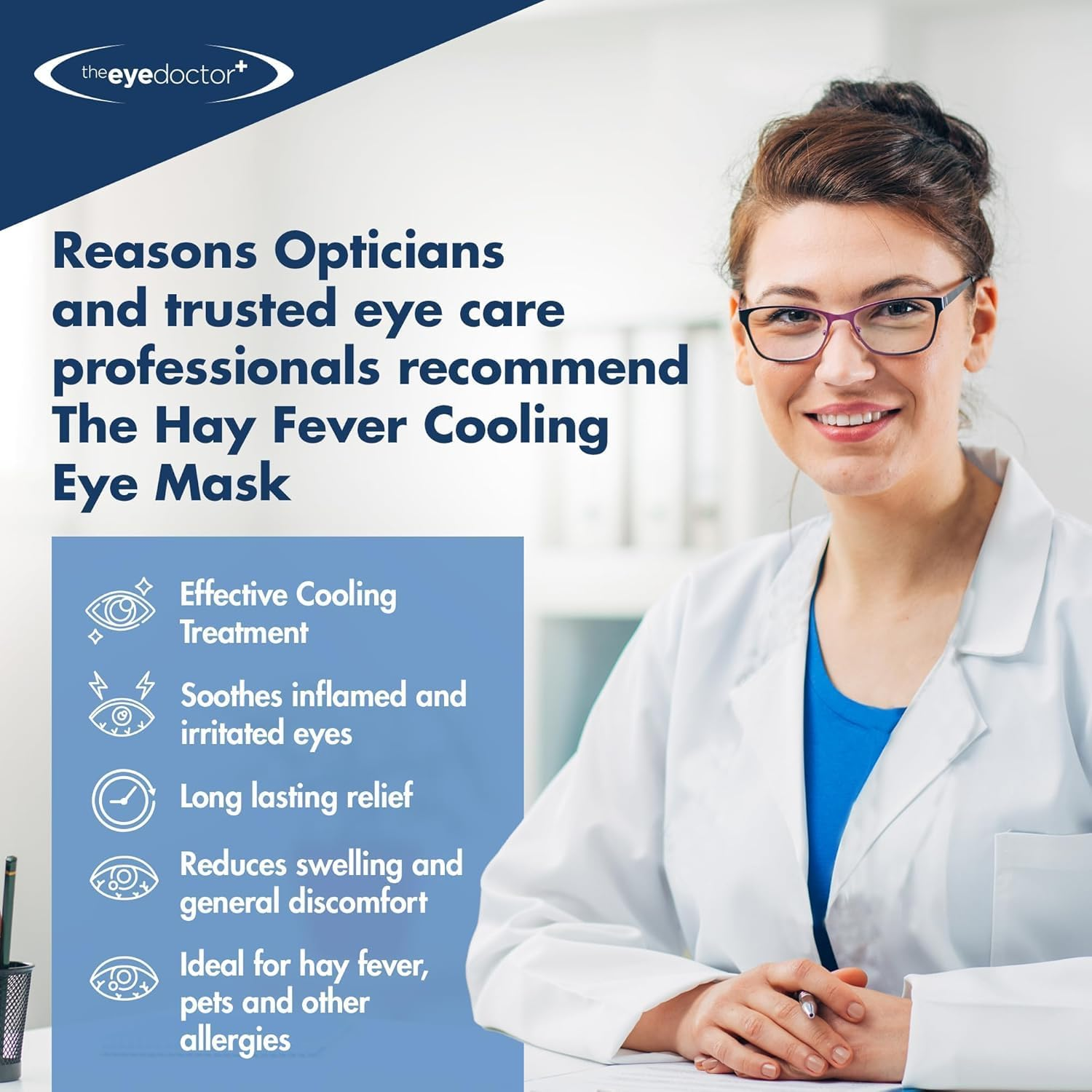 The Eye Doctor Allergy - Cold Eye Compress for Allergy & Hayfever Symptoms, Inflammation, Puffy Eyes, Headaches and Migraines - Reusable Gel Eye Mask - Cool Soothing Relief Therapy image number 5