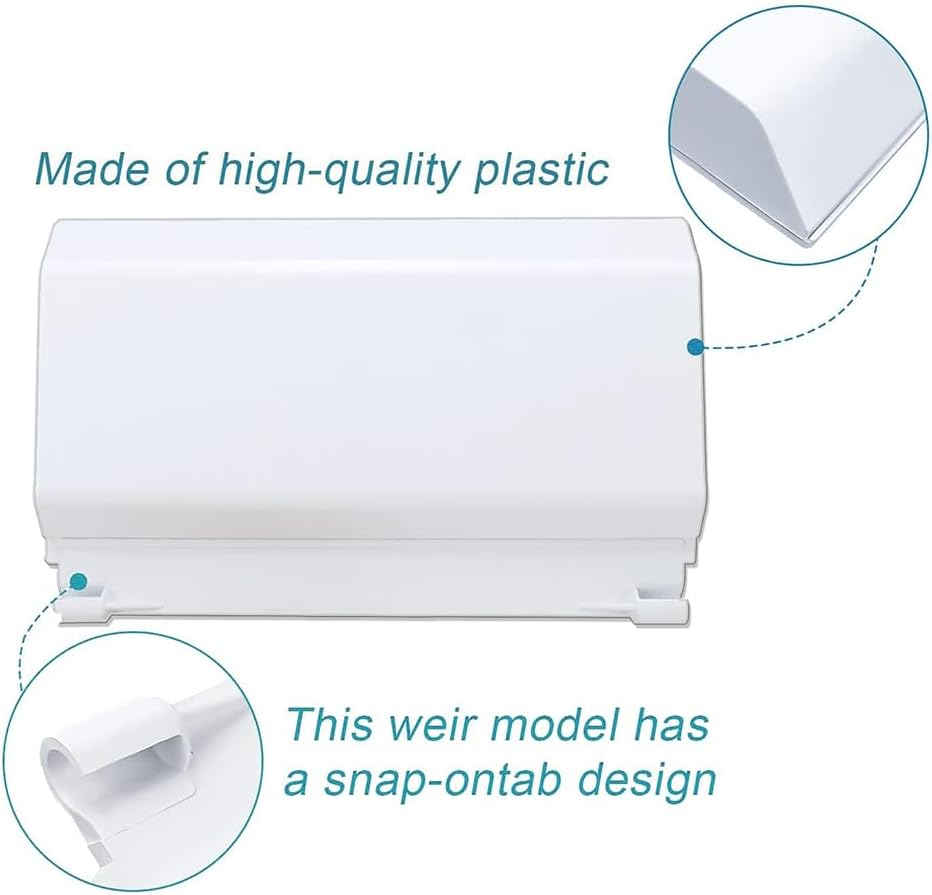 1 Pcs Skimmer Weir Flap Replacement for Admiral S-20 S-15 Automatic Pool Skimmers &ndash; Compatible with Pentair 85001500 & 25251-000-500, White Vinyl Weir Gate Flapper Door Assembly for Pool Maintenance