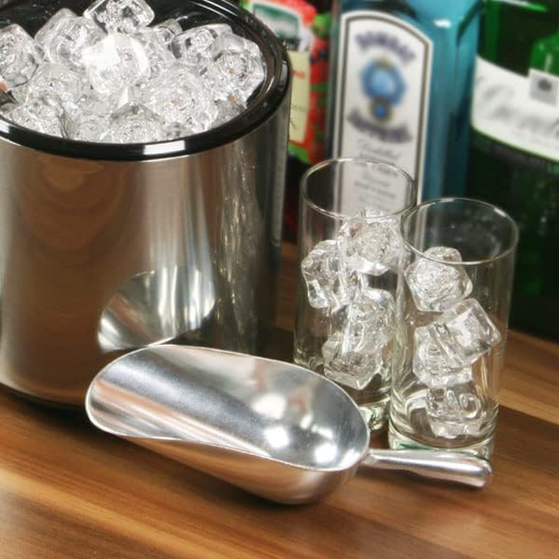 Ice Cube Endurance Scoop, Cast Aluminum Shovel Scoops Kitchen Utility Scoops Set Contoured Handle, Ideal for Ice Cube Coffee Bean Food Candy Flour Popcorn Rust Free, Solid & Dishwasher Safe - 12 Oz image number 3