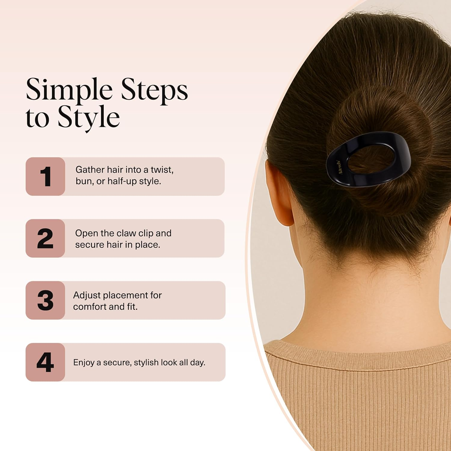 Kitsch Recycled Plastic Small Flat Cloud Clip - Black image number 6