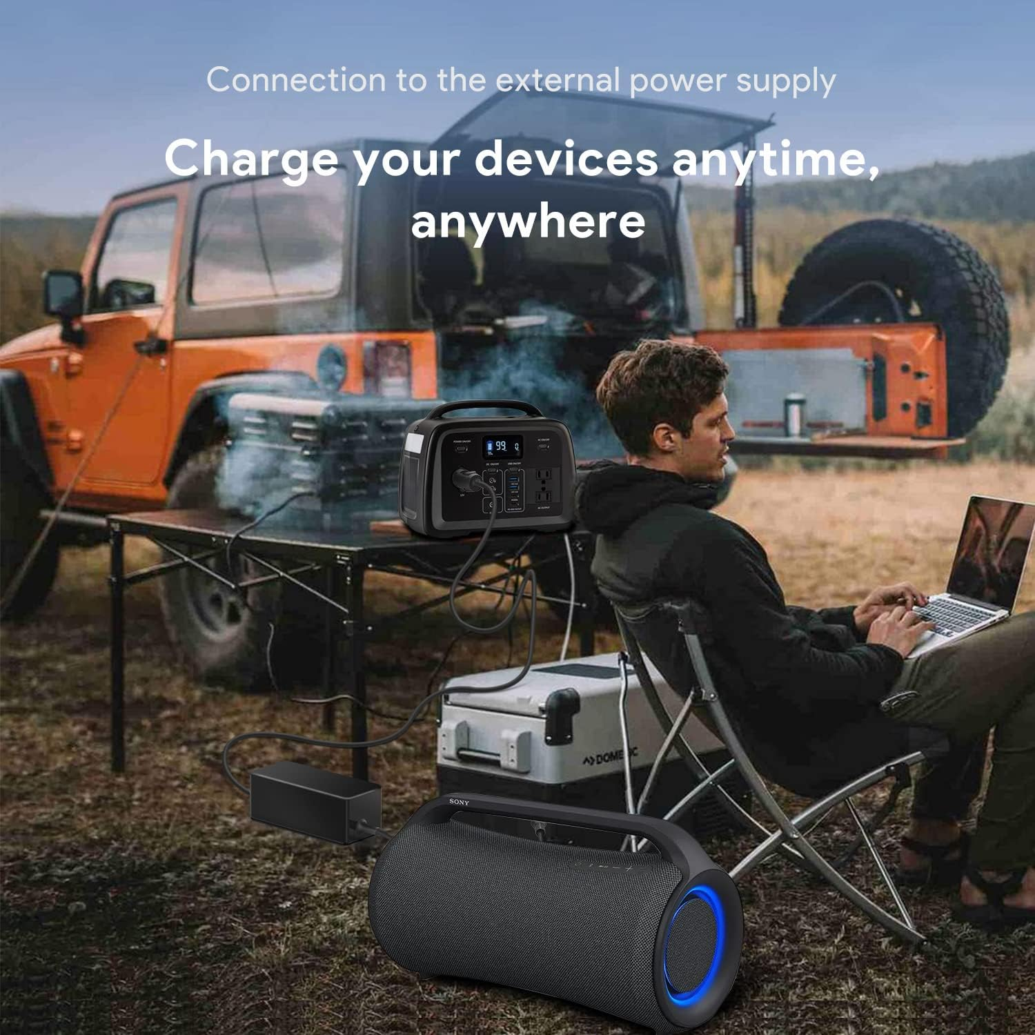 KFD DC 12V-24V Adapter Car Power Supply Car Charging Cable Charger for Sony Robust and Portable Wireless SRS-XG500 Bluetooth Party Speaker ACE2040U Bass Speaker Car Charger Cigarette Lighter image number 4