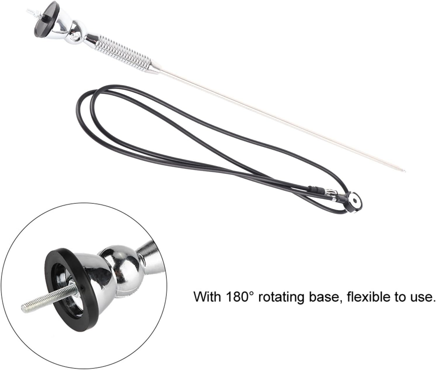 Gorgeri for Vintage Antenna Car Antenna, 18.5 Universal Car Roof Fender Radio AM/FM Aerial Antenna 180Swivel image number 4