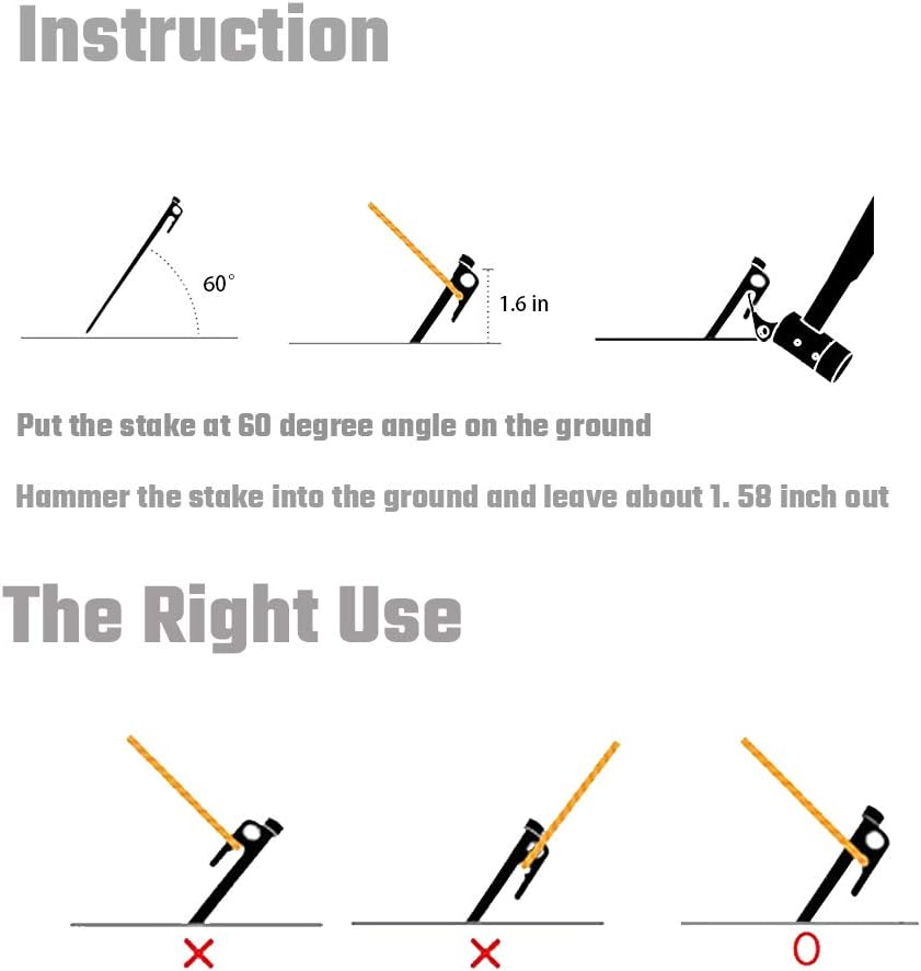 Yiliaw Tent Stakes, Heavy Duty Camping Stakes 12-Inch/8-Inch- Forged Steel Tent Pegs Camping Stakes for Rocky/Hard Places image number 1