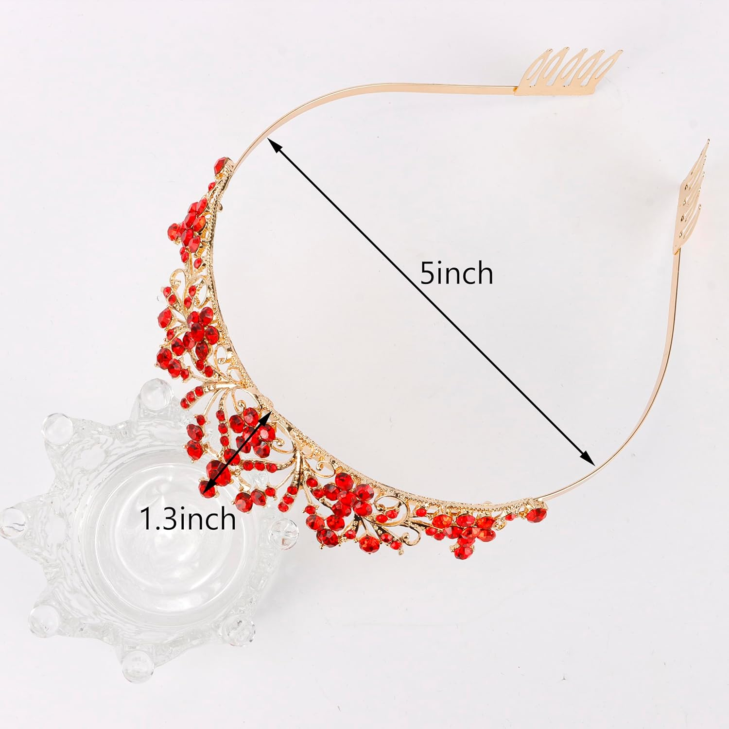 Vovii Tiaras for Girls Princess Crown Headband Birthday Queen Colorful Rhinestone Shiny Multicolor Tiara for Women Princess Decoration - Green image number 6