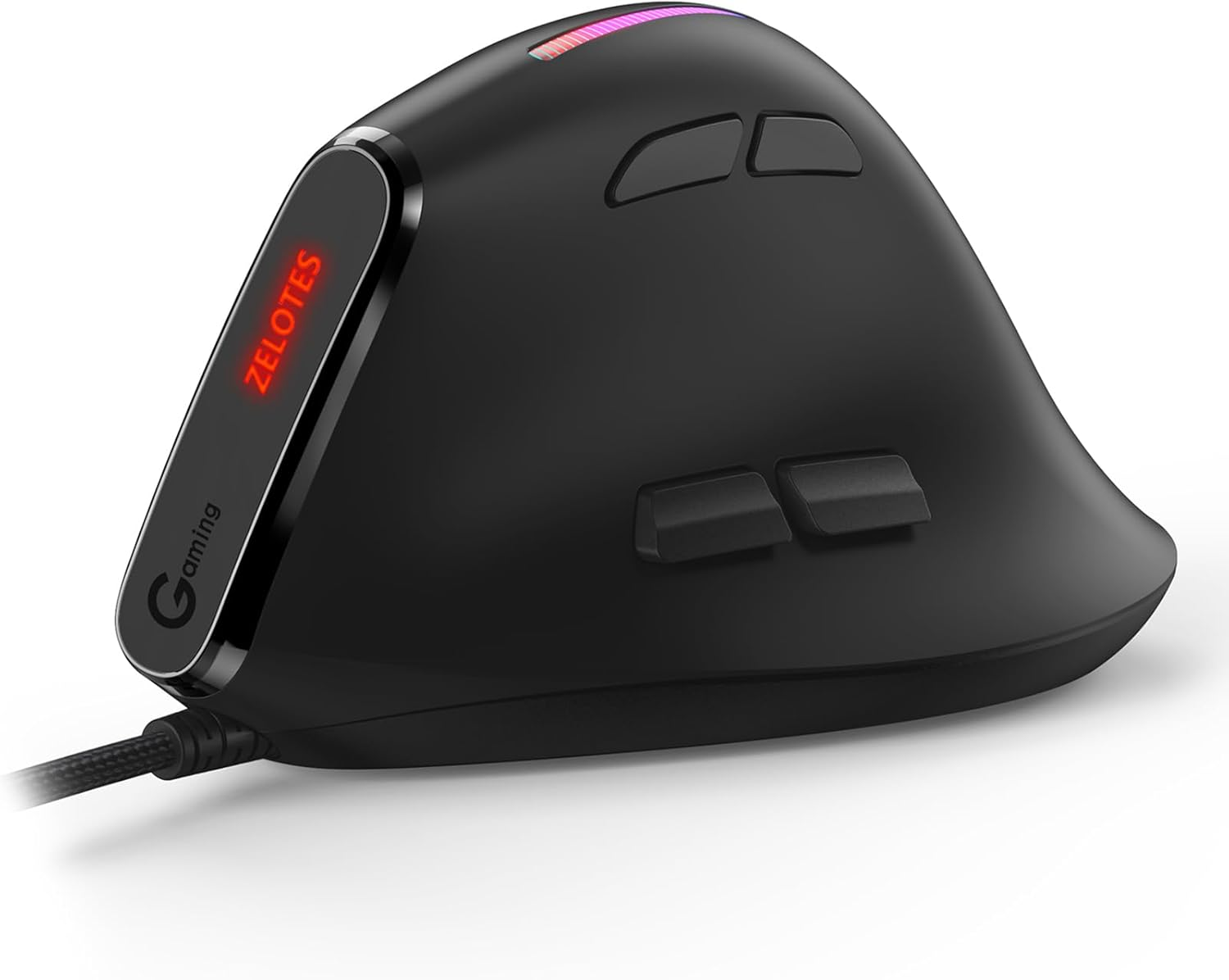 Aumotop Advanced ZELOTES T-50 Vertical Mouse with 6 Gear Movement Speed for Office Workers and Gamers in Black image number 4