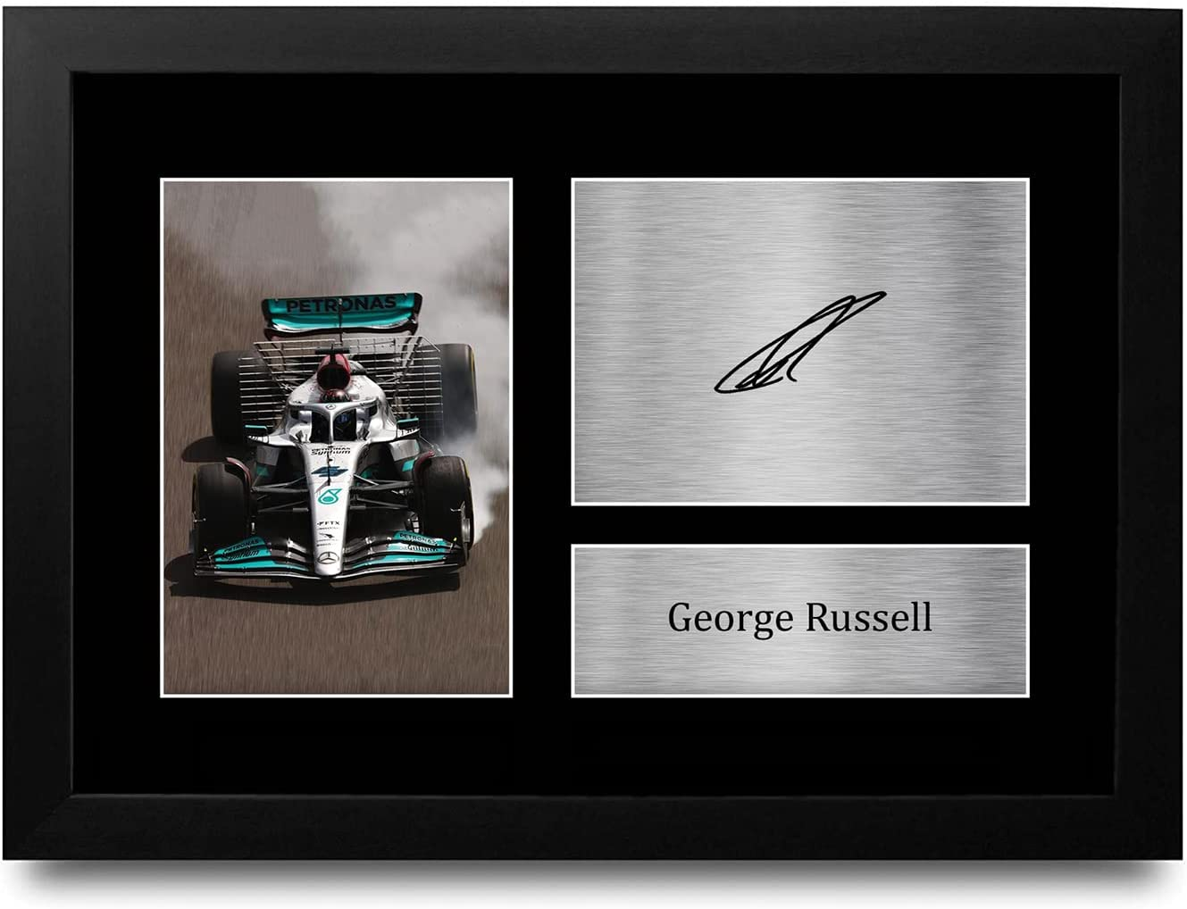 HWC Trading FR A4 George Russell Formula 1 Gifts Printed Signed Autograph Picture for F1 Formula 1 Racing Fans - A4 Framed