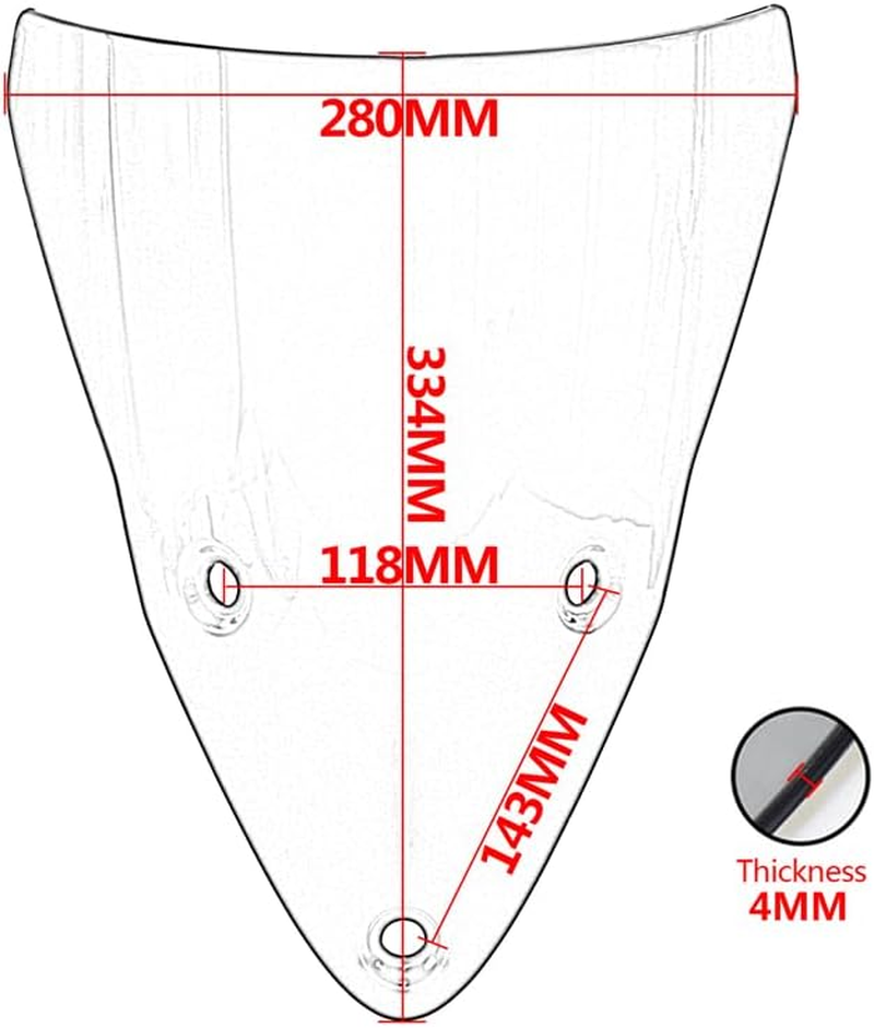 Motorbike for Ducati Supersport 939 950 950S 2017 2018 2019 2020 2021 2022 Windscreen Windshield Wind Deflector Shield Screen Visor Glass (Smoke Gray) - Smoke Gray image number 2