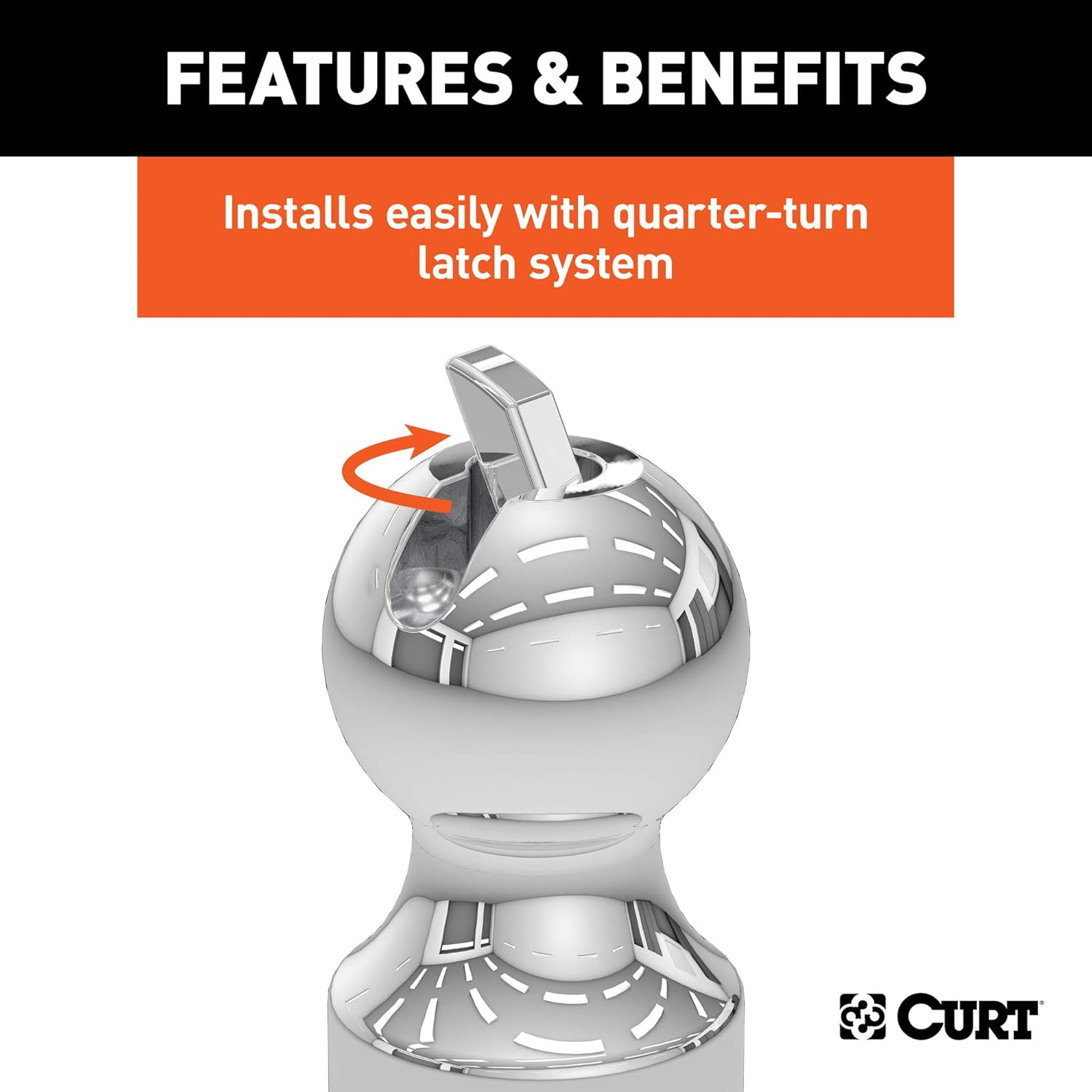 CURT 60628 30K Factory Style 3-Inch Gooseneck Ball, Fits Select Chevrolet Ford, GMC, Nissan Titan XD, Ram, Puck System Required image number 3