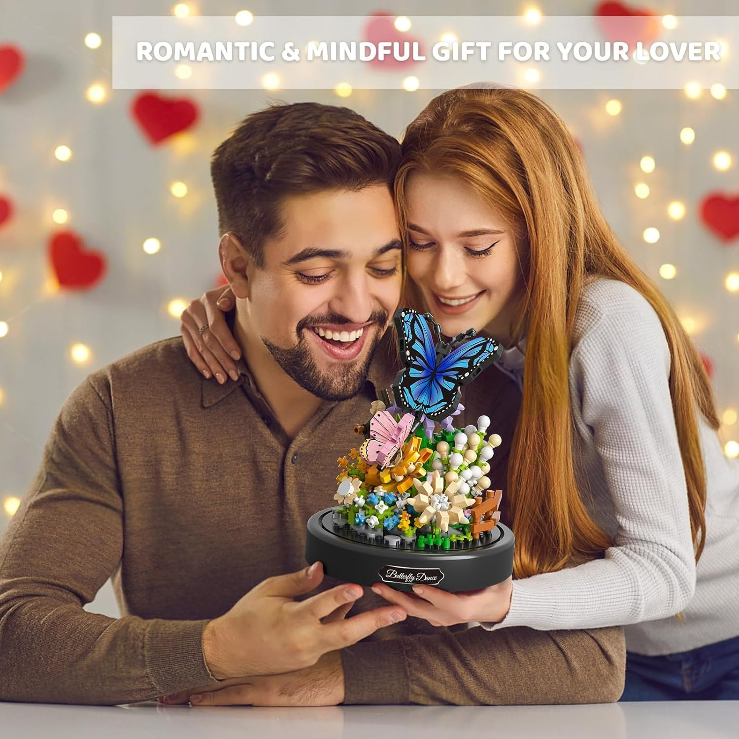 WINNER SPACE Butterfly Flower Bouquet Building Kit for Adults, Animals Flowers Botanical Collection Mini Building Blocks Set, Valentine'S Day for Her Mom Women Wife Girlfriend (530 PCS, Blue) image number 5