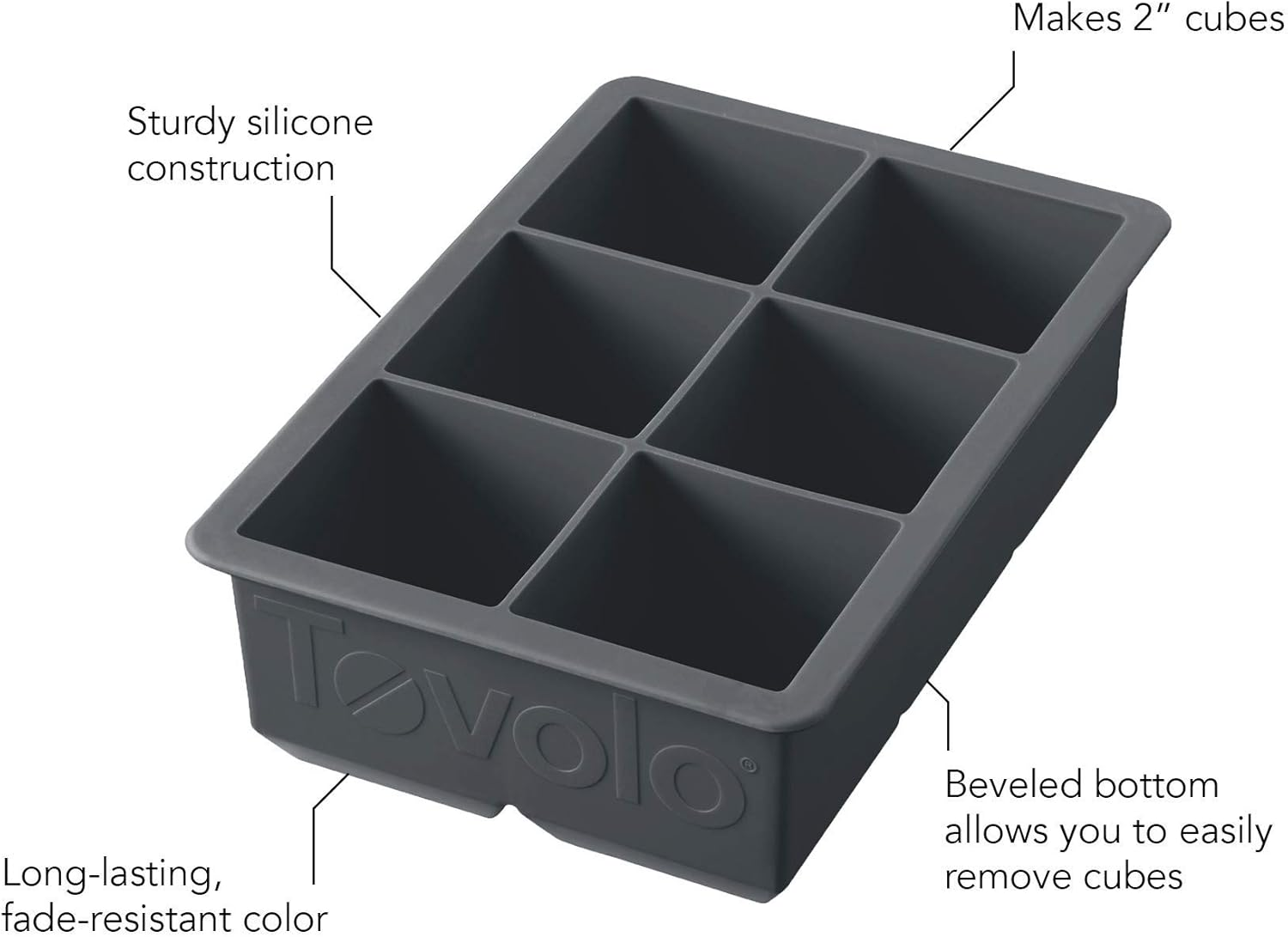 Tovolo King Cube - Spring Green Single Ice Tray Single Ice Tray Stratus Blue image number 4