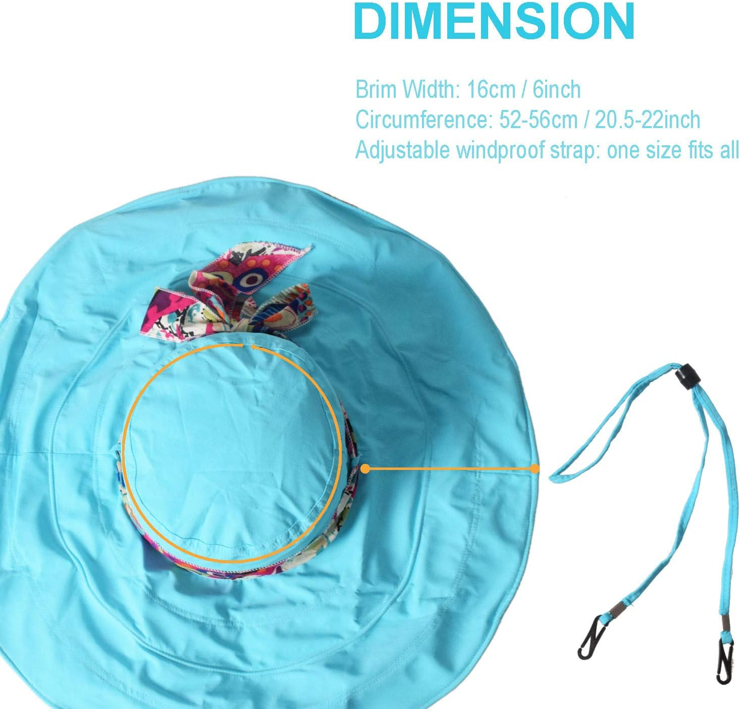 WITERY Floppy Summer UPF50+ Foldable Sun Beach Hats Accessories Wide Brim for Women image number 4