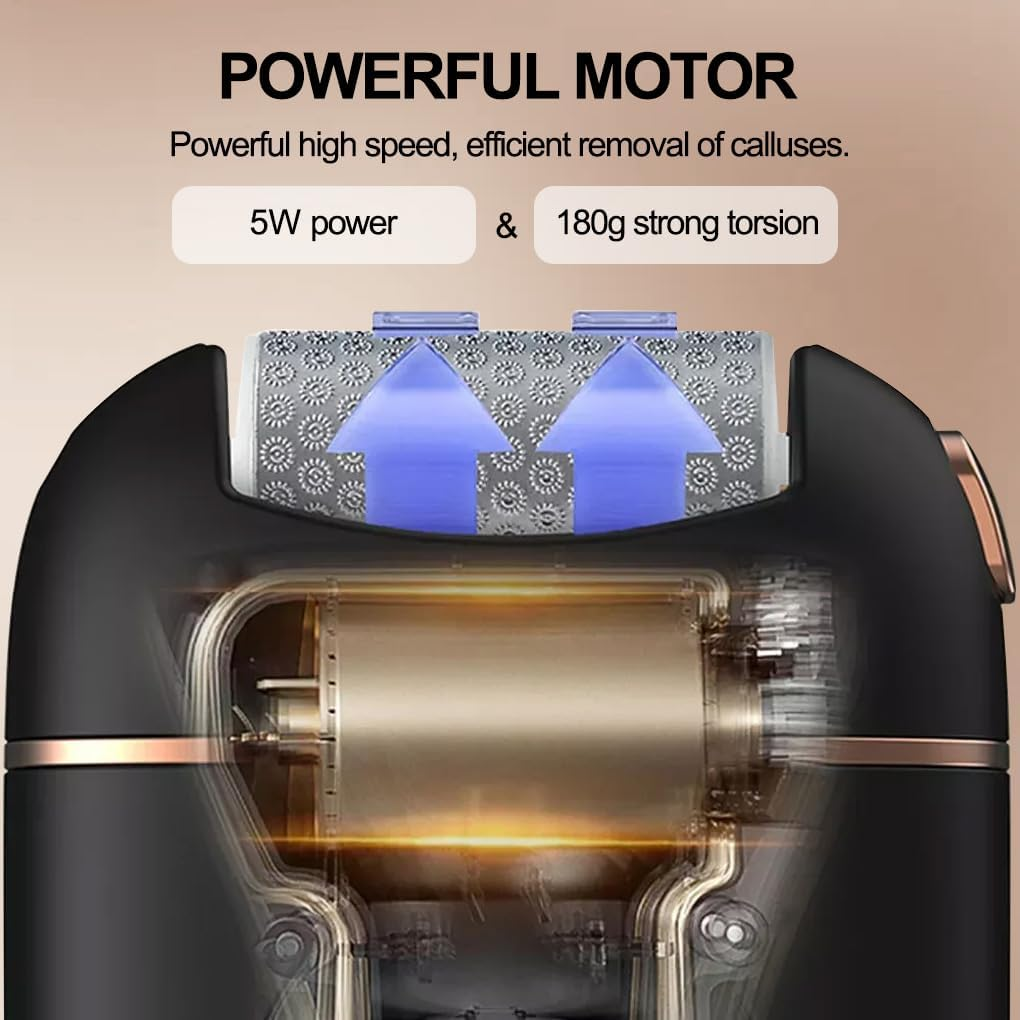 Vivva Electric Callus Remover,Digital Display Foot Grinder,Rechargeable Foot File Scrubber with 2 Grinding Heads 2 Speeds, Professional Pedicure Tools Kit for Men Women Dry Callus Dead Skin-White image number 2
