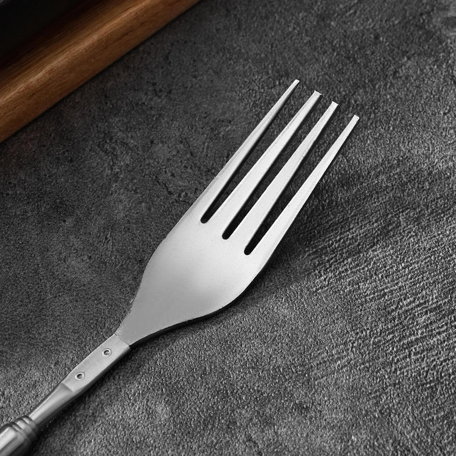 Expandable Fork - Non-Slip Stainless Steel Kitchen Gadgets,Metal Extending Fork Eating Utensils - for Home Office Camping Travel Grilling Outdoor Fishing Hiking Baking Dinner Fruit Dessert image number 5